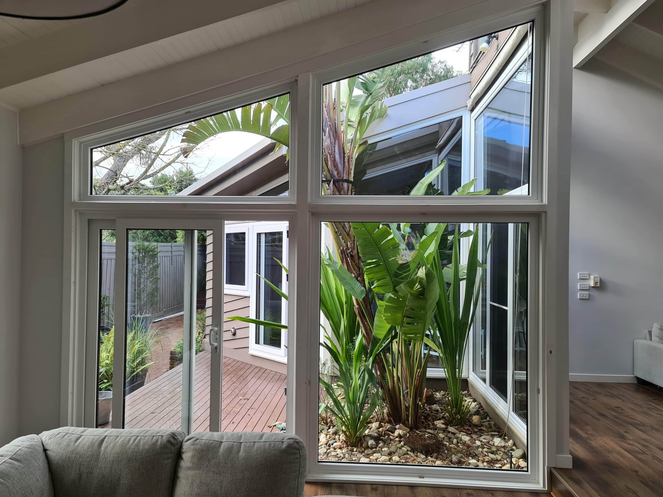 inside view of APS UPVC Double Glazed windows at a MT Eliza home in Melbourne Victoria